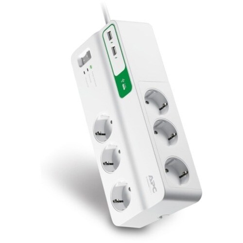 APC by Schneider Electric SurgeArrest Überspannungsschutz - 6 x Schuko CEE 7, 2 x USB - 2,30 kVA - 1836 J - 230 V AC - Ein