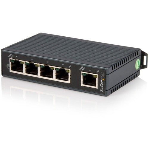 StarTech.com 5 Port Industrial Ethernet Switch - DIN Rail Mountable - Expand your network connectivity with this rugged un