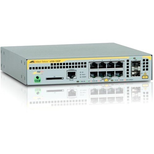 Allied Telesis x230 AT-X230-10GP 8 Ports Manageable Ethernet Switch - 10/100/1000Base-T, 1000Base-X - 2 Layer Supported - 