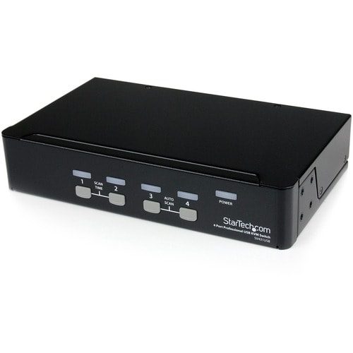 4 Port Professional VGA USB KVM Switch with Hub - 1U Rack-mountable KVM Switch (SV431USB)