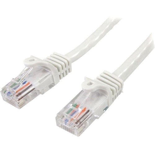 1M CAT 5E WHITE SNAGLESS ETHERNET RJ45 CABLE MALE TO MALE
