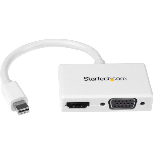 StarTech.com Travel A/V Adapter - 2-in-1 Mini DisplayPort to HDMI or VGA Converter - White - First End: 1 x 20-pin Mini Di