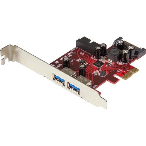 StarTech.com 4 Port PCI Express USB 3.0 Card - 5Gbps - 2 External & 2 Internal (IDC) - SATA Power - Add front or rear pane