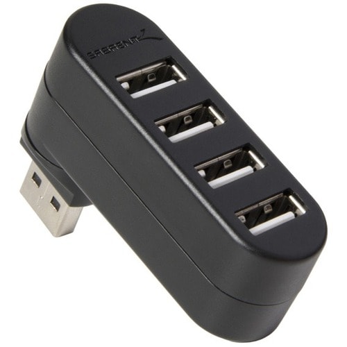 Sabrent Mini 4-Port USB 2.0 Rotating Hub - USB - External - 4 USB Port(s) - 4 USB 2.0 Port(s) - PC, Mac 90/180