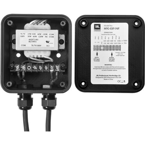 JBL MTC-CBT-70T Transformer - 15 VA, 30 VA, 60 VA, 120 VA - 70 V AC, 100 V AC Input