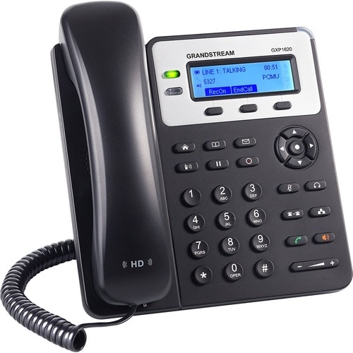 Grandstream GXP1620 IP Phone - Corded - Wall Mountable - Black - 2 x Total Line - VoIP - 2 x Network (RJ-45)