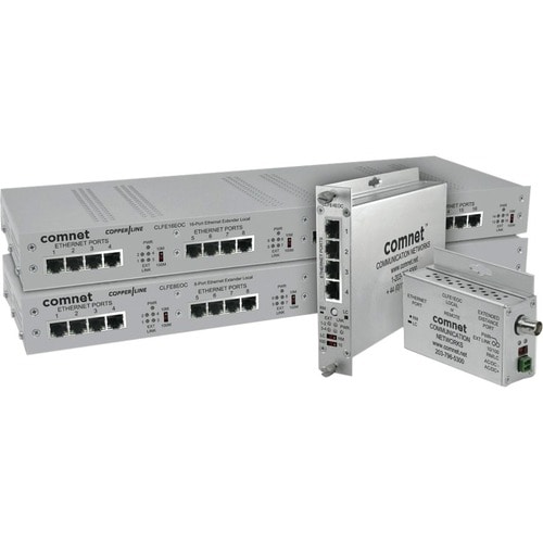 ComNet 1 Channel Ethernet over Coaxial Cable with Pass-through PoE - 1 x Network (RJ-45) - 5000 ft Extended Range WITH PAS