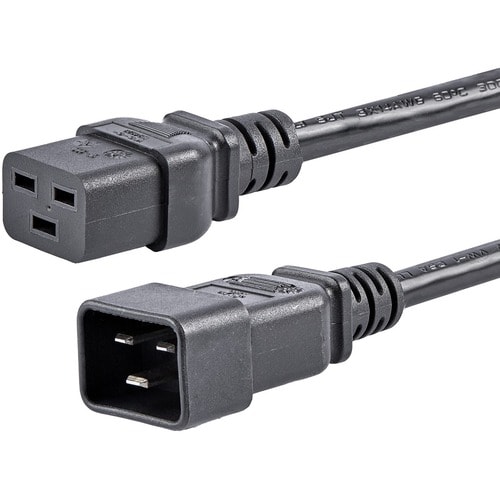 StarTech.com Cable de 1.8m de Extensión de Alimentación, Cable de Extensión IEC 320 C19 a IEC 320 C20 Negro, 15A 250V, 14A