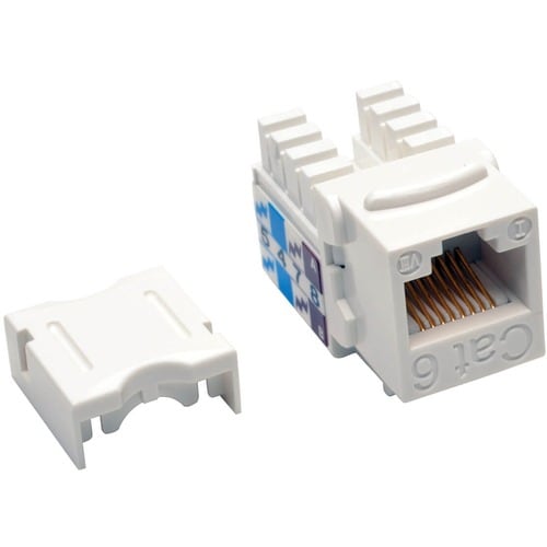 Eaton Tripp Lite Series Cat6/Cat5e 110 Style Punch Down Keystone Jack - White, 25-Pack, TAA - 25 Pack - 1 x RJ-45 Network 