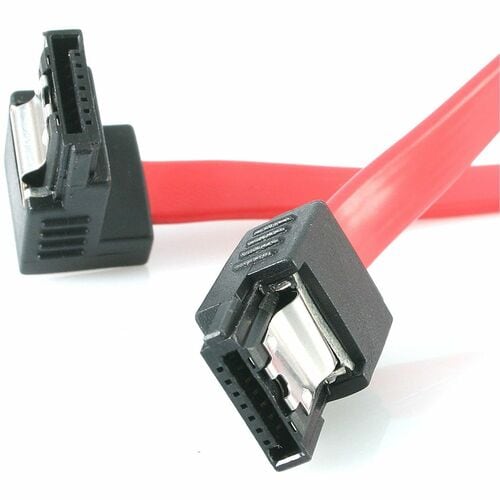 StarTech.com 18in Latching SATA to Right Angle SATA Serial ATA Cable - Cable for Hard Drive, Motherboard, Solid State Driv