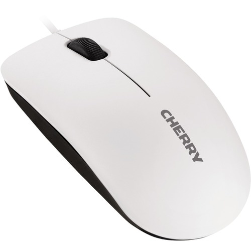 Souris Optique CHERRY MC 1000 - USB 2.0 - 3 Bouton(s) - Gris clair - Câble - 1200 dpi - Roulettes avec frein - Symétrique