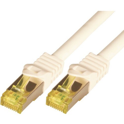 M-CAB 25 cm Kategorie 7 Netzwerkkabel für Netzwerkgerät - Zweiter Anschluss: 1 x RJ-45 Network - Male - Abschirmung - Weiß