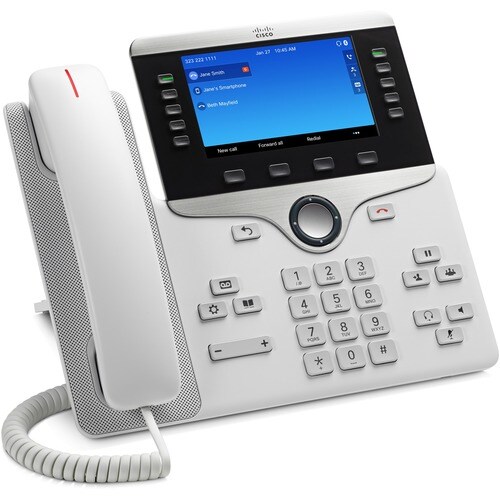 Cisco 8851 Telefone IP - Bluetooth - Montagem em parede - Branco - 5 x Total Line - VoIP - Unified Communications Manager 