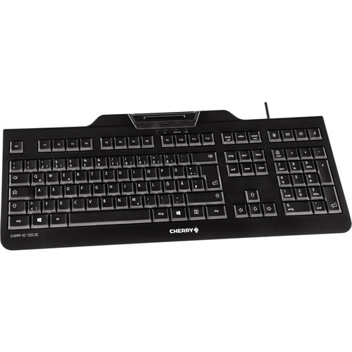 CHERRY KC 1000 SC Keyboard - Cable Connectivity - USB Interface - AZERTY Layout - Black - Mechanical Keyswitch - 105 Key