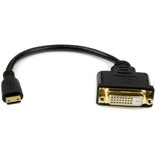StarTech.com 8 in (20cm) Mini HDMI to DVI Cable, DVI-D to HDMI Cable (1920x1200p), HDMI Mini Male to DVI-D Female Display 