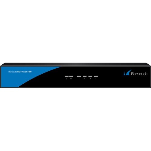 Barracuda F280 Network Security/Firewall Appliance - 4 Port - 10/100/1000Base-T - Gigabit Ethernet - Yes - 4 x RJ-45 - Des
