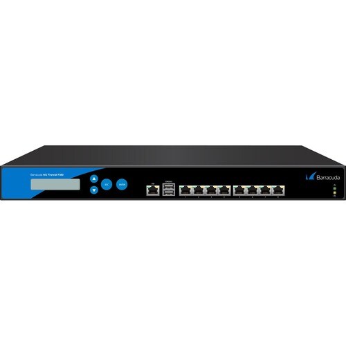 Barracuda F380 Network Security/Firewall Appliance - 8 Port - 10/100/1000Base-T - Gigabit Ethernet - 8 x RJ-45 - 1U - Rack