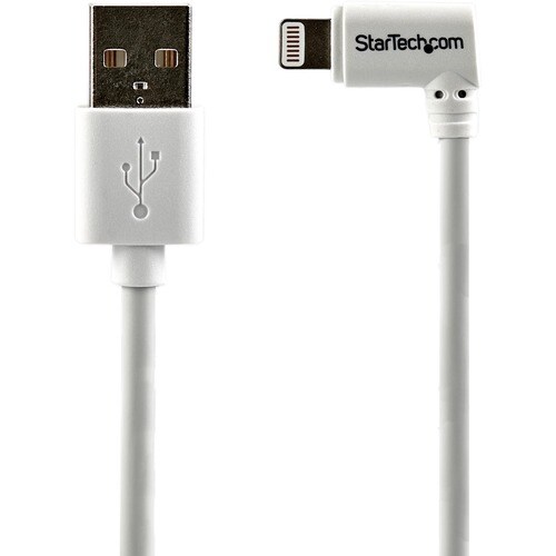 StarTech.com Angled Lightning to USB Cable - 2m (6ft) - White - Cable for iPhone, Mobile Device - First End: 1 x 8-pin Lig