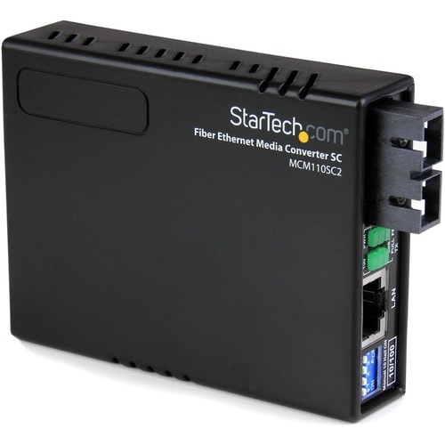 StarTech.com Transceiver/Media Converter - TAA Compliant - 2 Port(s) - 1 x Network (RJ-45) - 1 x SC - Duplex SC Port - Opt
