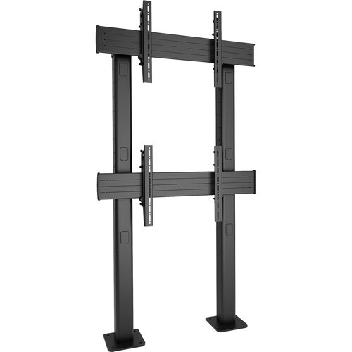 Chief Fusion 1x2 Micro-Adjustable Bolt-Down Video Wall Mount - For 42-80 inch Displays - Flat Panel TV Mount - Black - 2 D