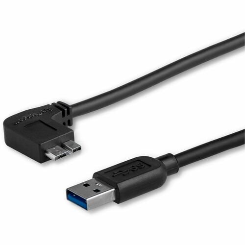 StarTech.com 2m 6 ft Slim Micro USB 3.0 (5Gbps) Cable - M/M - USB 3.0 A to Left-Angle Micro USB - USB 3.2 Gen 1 - Position