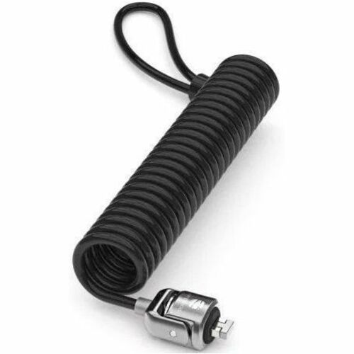 T-BAR SECURITY KEYED COILED CABLE LOCK - BLACK