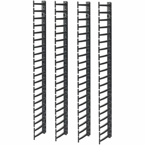 APC by Schneider Electric AR7717A Cable Organizer - Black - 4 Each Pack - TAA Compliant - Cable Pass-through - 42U Rack He