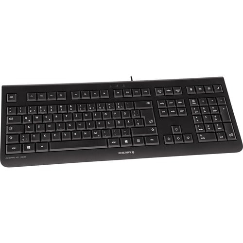 CHERRY KC 1000 Keyboard - Cable Connectivity - USB Interface - English (UK) - Black - 109 Key(s) - Calculator, Email, Brow