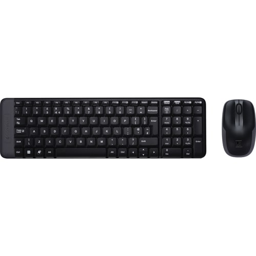 Logitech MK220 Keyboard & Mouse - English (US) - USB Wireless RF 2.40 GHz Keyboard - Keyboard/Keypad Color: Black - USB Wi