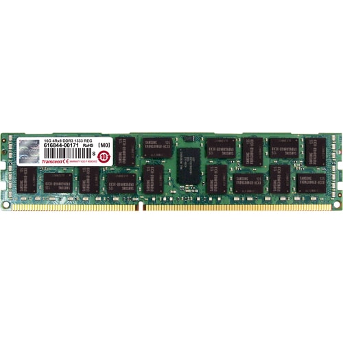 Modulo Memoria Transcend - 16 GB (1 x 16GB) - DDR3-1333/PC3-10600 DDR3 SDRAM - 1333 MHz - CL9 - 1,50 V - ECC - Registrato 
