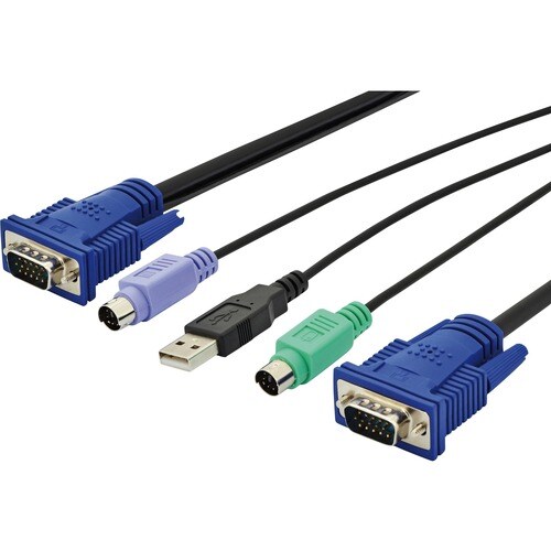 Digitus 1.80 m KVM Cable for Keyboard/Mouse, Video Device, KVM Switch - First End: 1 x 15-pin DB-15 Video - Male, 2 x 6-pi