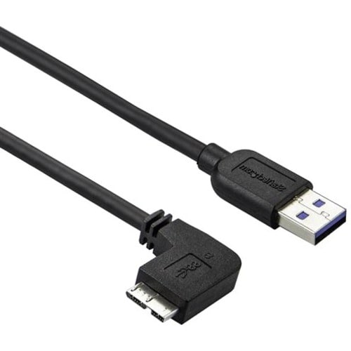 StarTech.com 1m 3 ft Slim Micro USB 3.0 (5Gbps) Cable - M/M - USB 3.0 A to Left-Angle Micro USB - USB 3.2 Gen 1 - Position