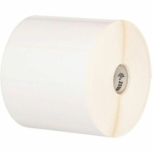 Zebra Z-Ultimate 4000T High-Tack White - 4" Width x 300 ft Length x 8" Diameter - Permanent Adhesive - Rectangle - Thermal