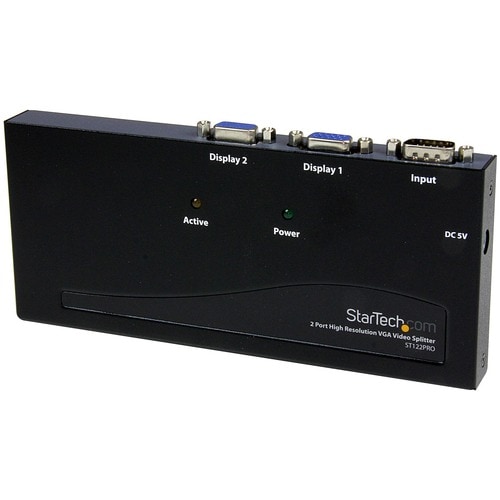 StarTech.com Signal Splitter - Steel - Black - TAA Compliant - 2048 x 1536 - 350 MHz Maximum Video Bandwidth - 65 m Maximu