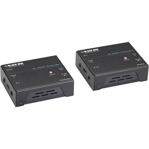 Black Box 4K HDMI IR Extender 70M - 1 Input Device - 1 Output Device - 229.66 ft Range - 2 x Network (RJ-45) - 1 x HDMI In