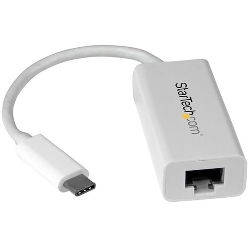 StarTech.com USB-C to Gigabit Ethernet Adapter � White � Thunderbolt 3 Port Compatible � USB Type C Network Adapter - Conn