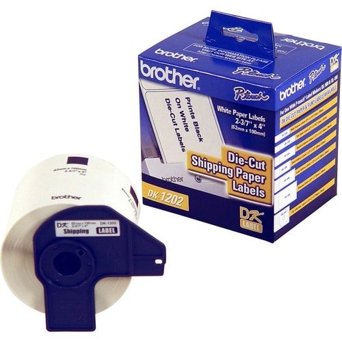 Brother DK1202 Etiqueta de envío - 101.60mm Width x 60.96mm Longitud - Blanco - Papel - 300 / Rollo - 300 / Rollo