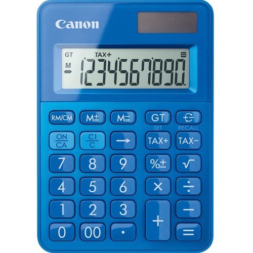 Canon LS-100K Simple Calculator - Dual Power, Large Display, Angled Display, Key Rollover, Sign Change, Auto Power Off, No