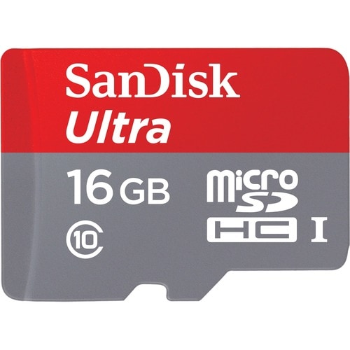 SanDisk Ultra 16 GB Class 10/UHS-I microSDHC - 80 MB/s Read - 10 Year Warranty CLASS 10 100MB/S UHS-I CARD