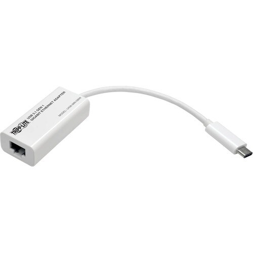 Tripp Lite USB-C to Gigabit Ethernet NIC Network Adapter 10/100/1000 Mbps White - USB 3.1 - 1 Port(s) - 1 - Twisted Pair U