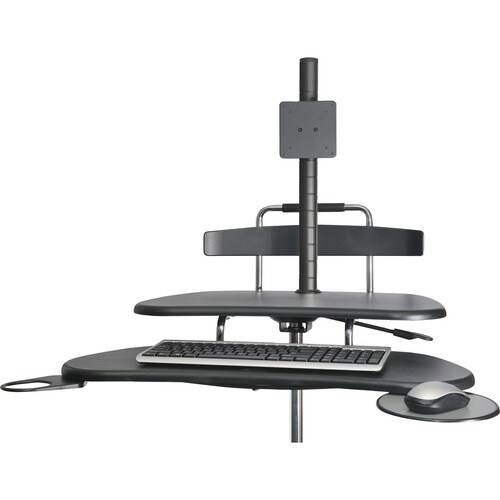 MOBILE HEIGHT ADJUSTABLE COMPUTER WORKSTATION W/ LCD MOUNT