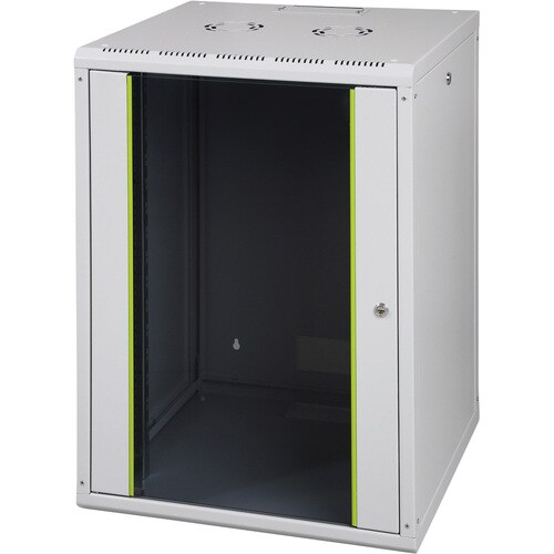 Digitus 20U Wall Mountable Rack Cabinet - 482.60 mm Rack Width - Light Grey - Steel, Glass