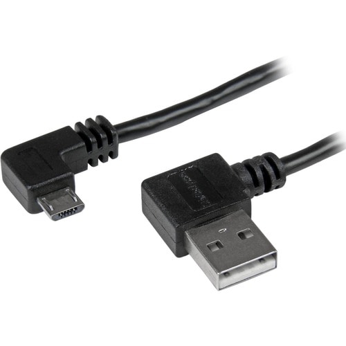 StarTech.com Micro USB Kabel mit rechts gewinkelten Anschlüssen - Stecker/Stecker - 2m - USB A zu Micro B Anschlusskabel -
