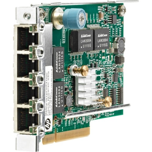 HPE 331FLR Gigabit Ethernet Card for Server - 10/100/1000Base-T - Plug-in Card - PCI Express 2.0 x4 - 4 Port(s) - 4 - Twis