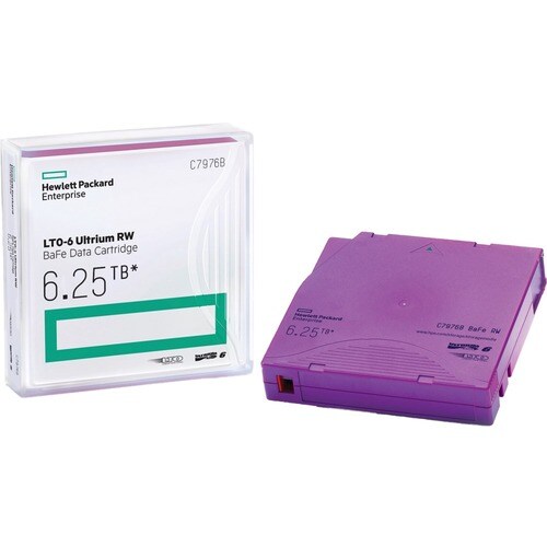 HPE Data Cartridge LTO-6 - Labeled - 1 Pack - 2.50 TB (Native) / 6.25 TB (Compressed) - 846 m Tape Length