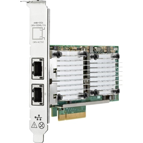 HPE 530T 10Gigabit Ethernet Card for PC - 10GBase-T - Plug-in Card - PCI Express x8 - 2 Port(s) - 2 - Twisted Pair