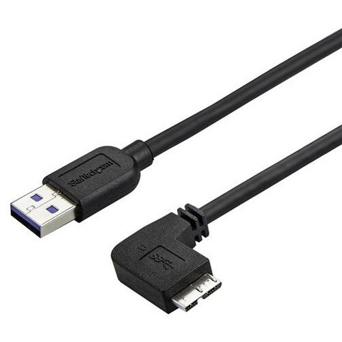 StarTech.com 50cm Slim Micro USB 3.0 Kabel rechtsgewinkelt - USB 3.1 Gen 1 (5 Gbit/s) - Cable for Mobile Festplatte, Table