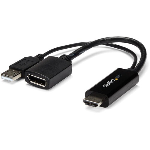 StarTech.com 4K 30Hz HDMI to DisplayPort Video Adapter w/ USB Power - 6 in - HDMI 1.4 (Male) to DP 1.2 (Female) Active Mon