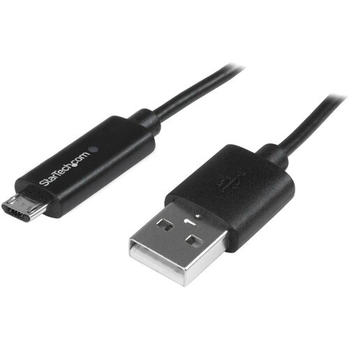 StarTech.com 1m Micro USB Kabel mit LED Ladeanzeige - St/St - USB auf Micro USB Kabel - Cable for Telefon, Tablet, Noteboo