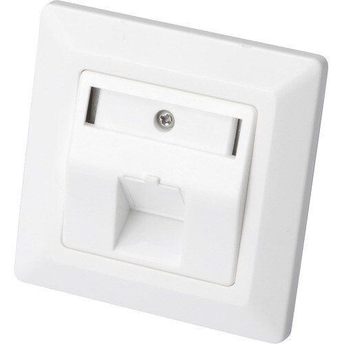Digitus Leerdose für Keystone Module, Rahmen 80x80 mm + Zentralplatte 50x50 mm. Buchsen-Typ: RJ-45. Produktfarbe: Weiß, Ge